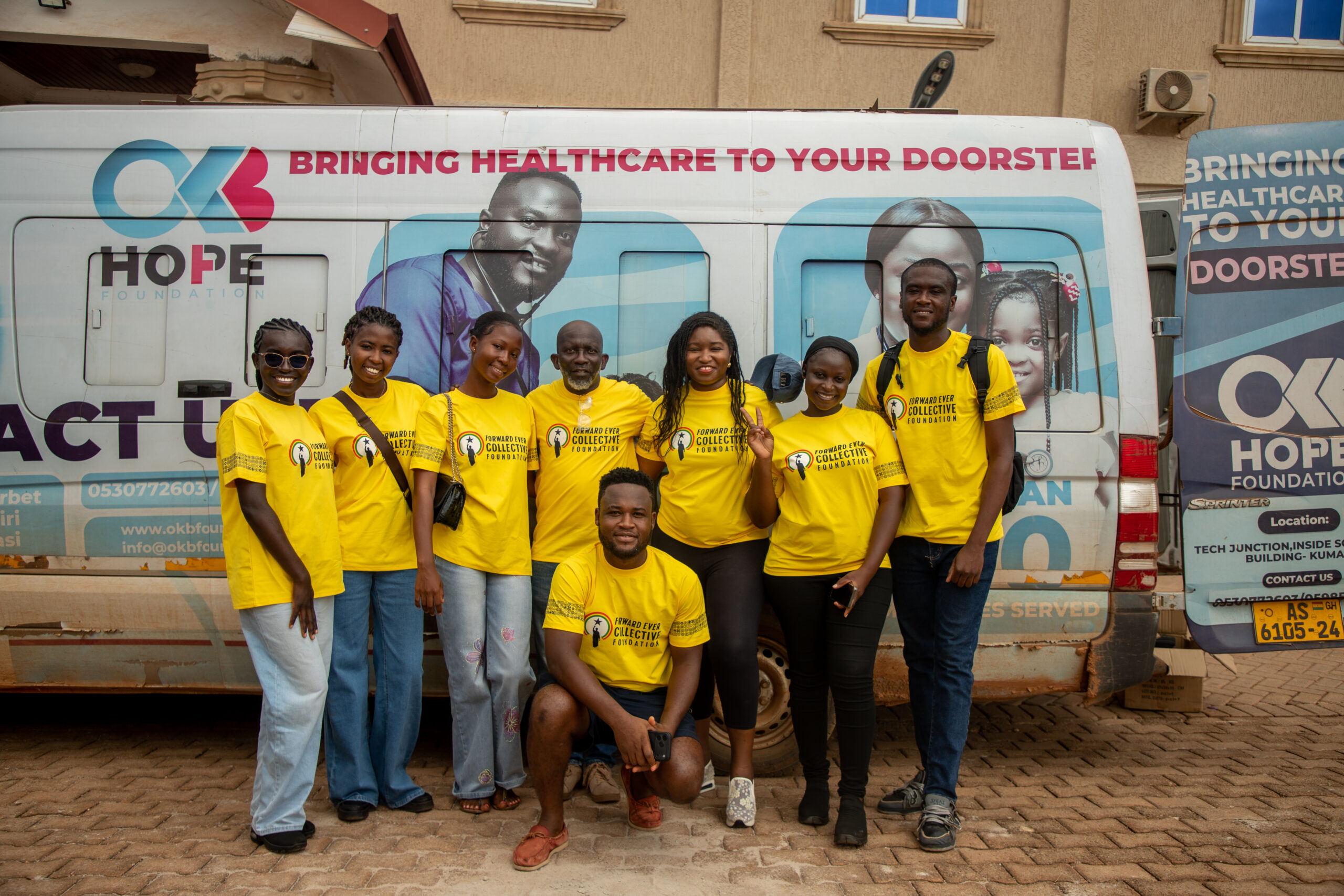 FECF team members outside the OKB Hope mobile health unit